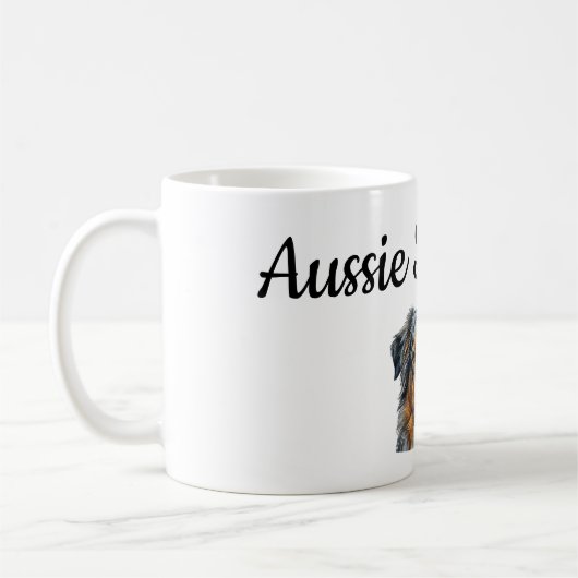 Personalized Australian Shepherd Mug Wrap – Custom (Gauche)