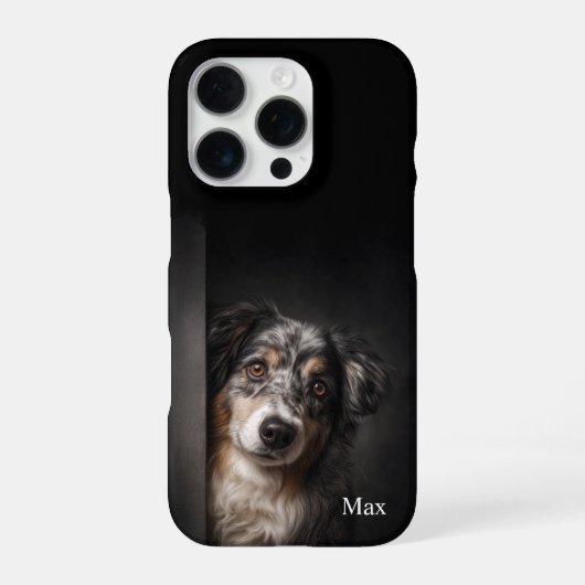 Personalized Australian Shepherd Portrait iPhone C iPhone Hoesje (Achterkant)