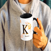 Personalized Autumn Floral Mug - Custom Name & Ini Mok