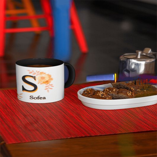 Personalized Autumn Monogram Mug - Custom Name & I