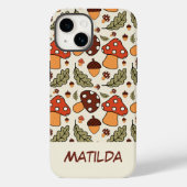 Personalized Autumn Mushroom & Acorn Phone Case (Achterkant)