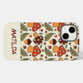 Personalized Autumn Mushroom & Acorn Phone Case (Achterkant (horizontaal))
