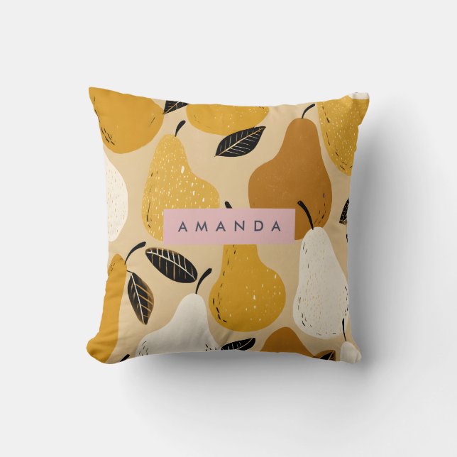 Personalized Autumn Pear Fruit Design Kussen (Voorkant)