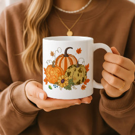 Personalized Autumn Pumpkin Patch Custom Name Mug Reisbeker