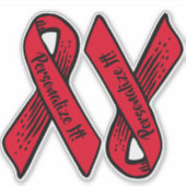 PERSONALIZED Awareness Ribbon Graphic (red) Sticker (Voorkant)