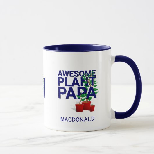 Personalized AWESOME PLANT PAPA Monogram Mok (Rechts)