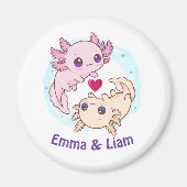 Personalized Axolotl Couple Valentine Magnet (Devant)