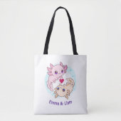 Personalized Axolotl Couple Valentine Tote Bag (Devant)