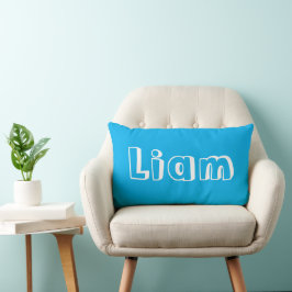 Personalized Azure Blue Name Nursery Kussen