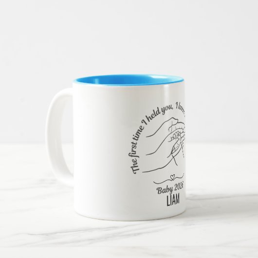 Personalized Baby 2026 Blue Name Coffee Mug  (Devant gauche)