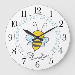 Personalized Baby Bee Nursery Grote Klok