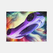 Personalized Baby Blanket With a Purple Car on It Fleece Deken (Voorkant (Horizontaal))