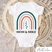 Personalized baby bodysuit with rainbow design