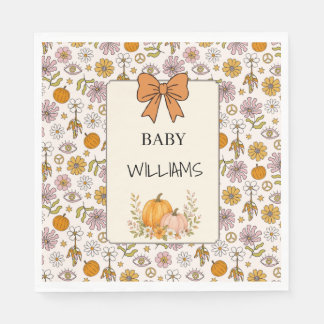 Personalized Baby Boho Pumpkin Party Napkin Servet