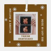 Personalized Baby Expecting Pregnancy Christmas Glas Ornament (Achterkant)