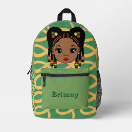 Personalized Baby Girl Green Printed Backpack Bedrukte Rugzak