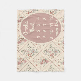 Personalized Baby Girl Milestone Blanket Customize Fleece Deken