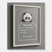 Personalized Baby Milestone Wall Art Panda Nursery