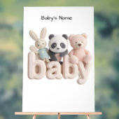 Personalized Baby Name Wall Art – Cute Animal Nurs (Neutre)