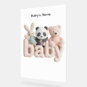 Personalized Baby Name Wall Art – Cute Animal Nurs (Angle)