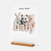 Personalized Baby Name Wall Art – Cute Animal Nurs (Angle)