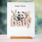 Personalized Baby Name Wall Art – Cute Animal Nurs (Neutre)