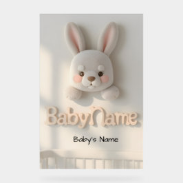 Personalized Baby Name Wall Art – Cute Animal Nurs Acryl Bord