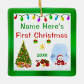 Personalized Baby Ornaments First Christmas Keramisch Ornament (Voorkant)