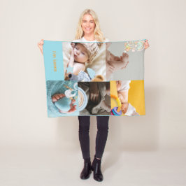 Personalized Baby Photo & Name Fleece Blanket Deken