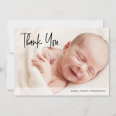 Personalized Baby Photo Shower Gratitude Modern Bedankkaart (Voorkant)
