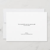 Personalized Baby Photo Shower Gratitude Modern Bedankkaart (Achterkant)