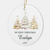 Personalized Baby’s First Christmas, White Keramisch Ornament (Links)