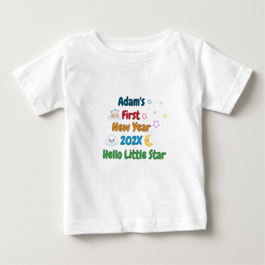 Personalized Baby’s First New Year – Cute Design (Voorkant)