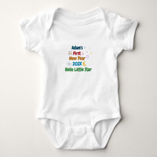 Personalized Baby’s First New Year – Cute Design Romper (Voorkant)