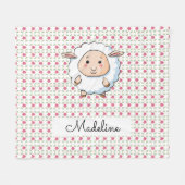 Personalized Baby Sheep Fleece Deken (Voorkant (Horizontaal))