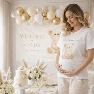 Personalized Baby Shower Boho Bear T-shirt