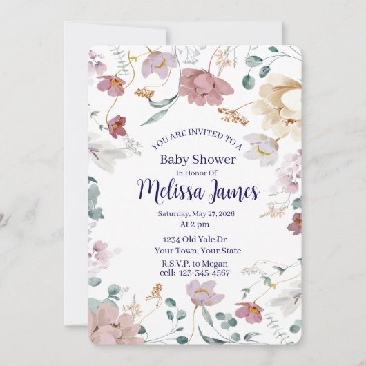Personalized Baby Shower Invitation (Devant)
