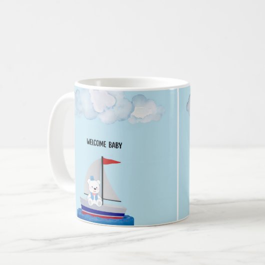 Personalized Baby Shower Mug  Koffiemok (Voorkant links)