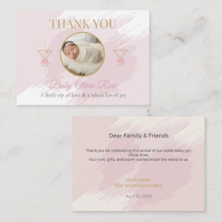 Personalized Baby Thank You Cards with Photo Notitiekaartje