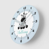 Personalized Baby Zebra Square Wall Clock Ronde Klok (Hoek)