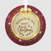 Personalized Baby's First Christmas Photo Keepsake Ornament (achterkant)