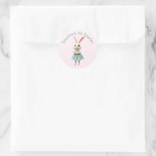 Personalized Baby's First Easter Sticker - Cute 3D (Sac)
