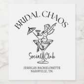 Personalized Bachelorette | Bridal Chaos Wijn Etiket (Enkel label)