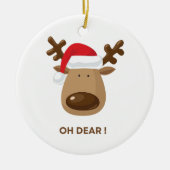 Personalized back note Oh Dear Reindeer Coworkers Keramisch Ornament (Voorkant)