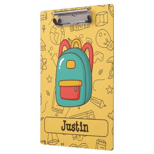 Personalized Back to School Backpack & Doodles Klembord (Links)