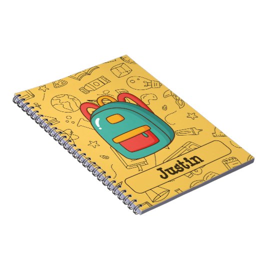 Personalized Back to School Backpack & Doodles Notitieboek (Rechterzijde)