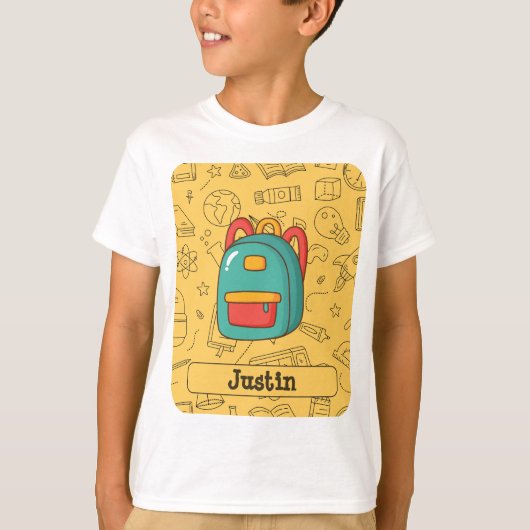 Personalized Back to School Backpack & Doodles T-shirt (Voorkant)