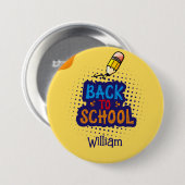 Personalized "Back To School" Fun Doodle Ronde Button 7,6 Cm (Voorkant /achterkant)