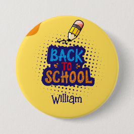 Personalized "Back To School" Fun Doodle Ronde Button 7,6 Cm