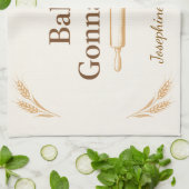 Personalized Bakers Gonna Bake Wheat Rolling Pin  Theedoek (Gevouwen)